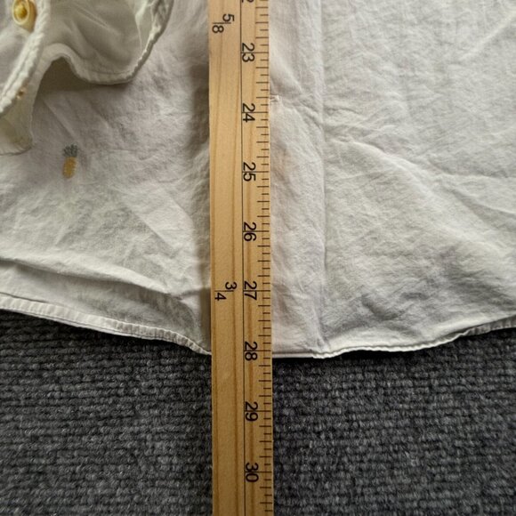 Massimo Dutti Pineapple Print White Button Up Shirt Medium Tessuto Italiano - Picture 2 of 16